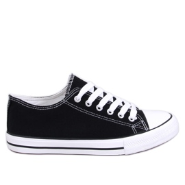Klassiske sneakers med snøre Levens Black (hvid sål) sort