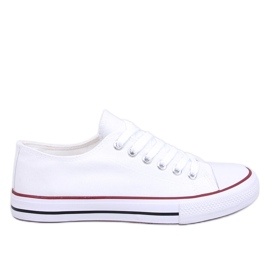 Klassiske sneakers med snøre fra Levens White hvid