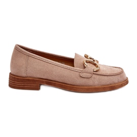 Vinceza Dame ruskindsmokkasiner med dekoration Beige Echonesa