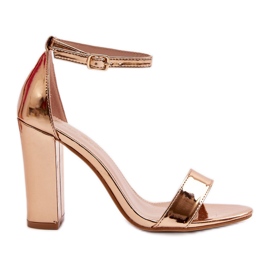 Pink guld Thakko højhælede sandaler gylden