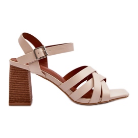 Damesandaler på en højhælet Beige Opifiana