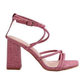 Pink Herfiana højhælede sandaler med stropper lyserød