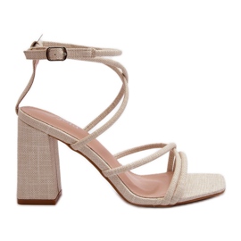 Nude Herfiana højhælede sandaler med stropper beige
