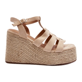 Beige Gnosis kilesandaler med fletning