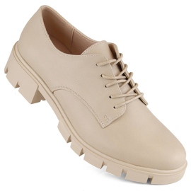 M. DASZYŃSKI Beige oxfordsko til kvinder M.Daszyński MR23119-5
