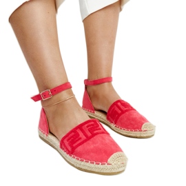 Mørkelyserøde espadriller med dekorativt Sonja-broderi