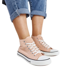 Lyserøde Eliska high-top sneakers