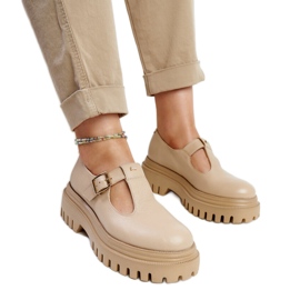 Karino mørke beige lædersko