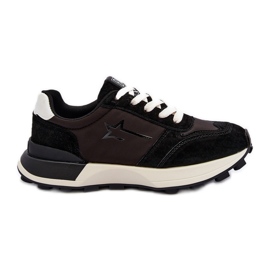 Dame læder sneakers Big Star NN274963 Sort