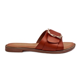 Dame-flip-flops med rem og spænde Camel Opahiri brun