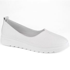 Hvide slip-on sko i læder til kvinder Filippo DP6163
