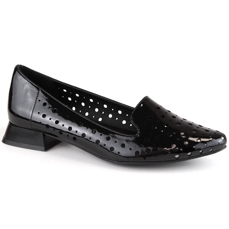 M. DASZYŃSKI Patenterede gennembrudte slip-on sko til kvinder M.Daszyński SA178A-2 sort