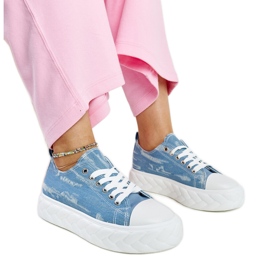 Blå Almaz sneakers med høj platform