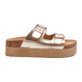Flip-flops til kvinder med spænder i guld gylden