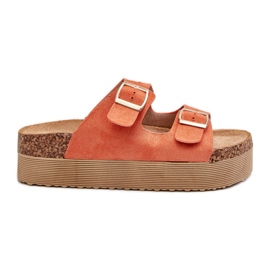 Kvinders Platform Flip Flops med spænder Orange Lolpey