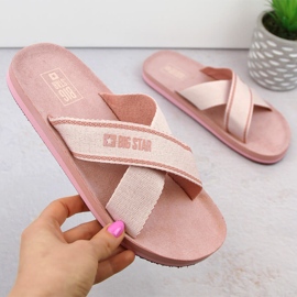 Kvinders pink strandswimmingpool flipflops Big Star NN274A058 lyserød