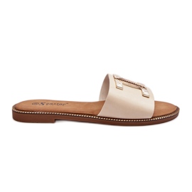 Seastar Beige dameflip flops med dekoration Ollavia