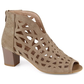 M.Daszyński W SAN32B ankelstøvler i ruskind, beige