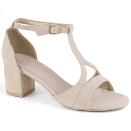 Potocki W WOL224B højhælede ruskindsandaler, beige