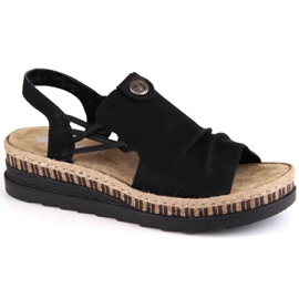 Komfortable Rieker W RKR677 sorte sandaler
