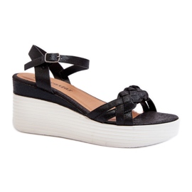 Esinna Black Wedge Sandaler sort