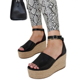 Sorte Nives kile espadriller