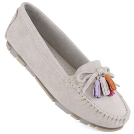 Filippo W PAW506A mokkasiner i beige ruskind med frynser