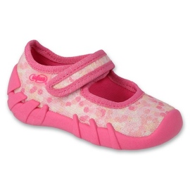 Befado børnetøfler med velcro 109N264 pink lyserød