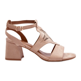 Nude Eleriva sandaler med lav hæl beige