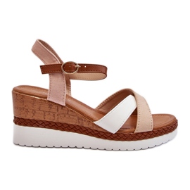 Beige Kioda kile-sandaler med stropper