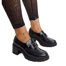 Sorte sko med læderindlæg fra Vinceza
