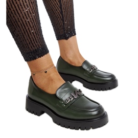 Vinceza grønne læder loafers