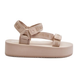 Damesandaler på Big Star Platform NN274A528 Beige