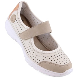 Komfortable gennembrudte sko Rieker W RKR575A, beige