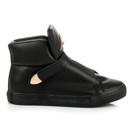 High-top sneakers med velcro sort
