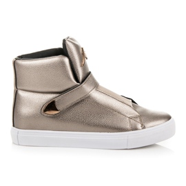 Høje sneakers med velcro grå gul flerfarvet