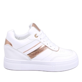 Eyson WHITE/CHAMPAGNE wedge sneakers hvid