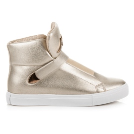 High-top sneakers med velcro gul