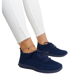Zahira sneakers i marineblå stof