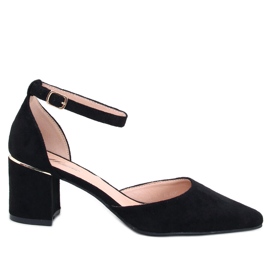 Harroi Black pumps med ankelrem sort