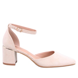 Harroi Beige pumps med ankelrem