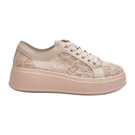 S.Barski Blonder kvinders blonder sneakers på platformen S. Barski Hy51 beige