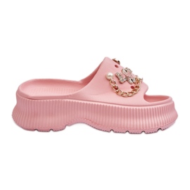 Kvinders skumflip flops med dekorationer, Pink Afariana lyserød