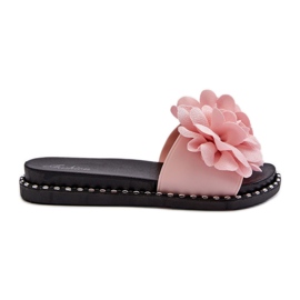 Dameflip-flops dekoreret med blomster, Pink Cellanen lyserød