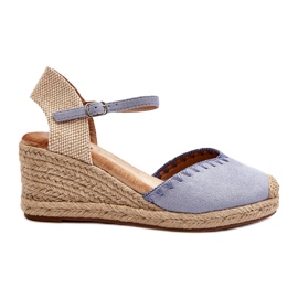 Joia Blå Raylin ruskind Espadrillesandaler med fletning