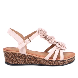 Fisken Beige blomstersandaler