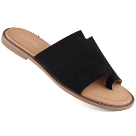 Dame-flip-flops i ruskind, sort eVento 4586