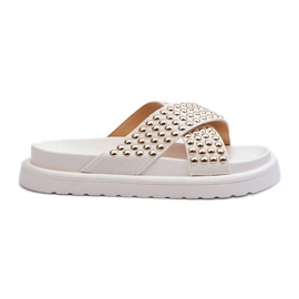 Dame-dekoreret platform flip-flops hvid Niraela