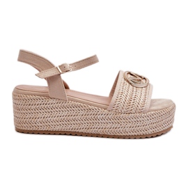 Damesandaler med fletning Beige Esalena