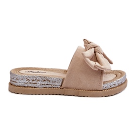Flip-flops til kvinder med sløjfe, Beige Aflia